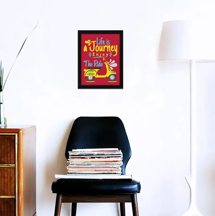 ArtX Paper Inspirational Quote Enjoy The Ride Wall Art Painting