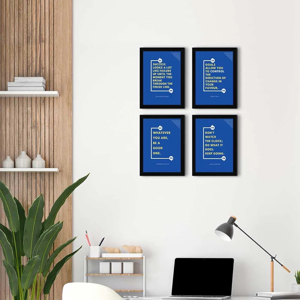ArtX Paper Sales Business Marketing Motivational Quotes Wall Frames AXF00182-MOT Set of 4