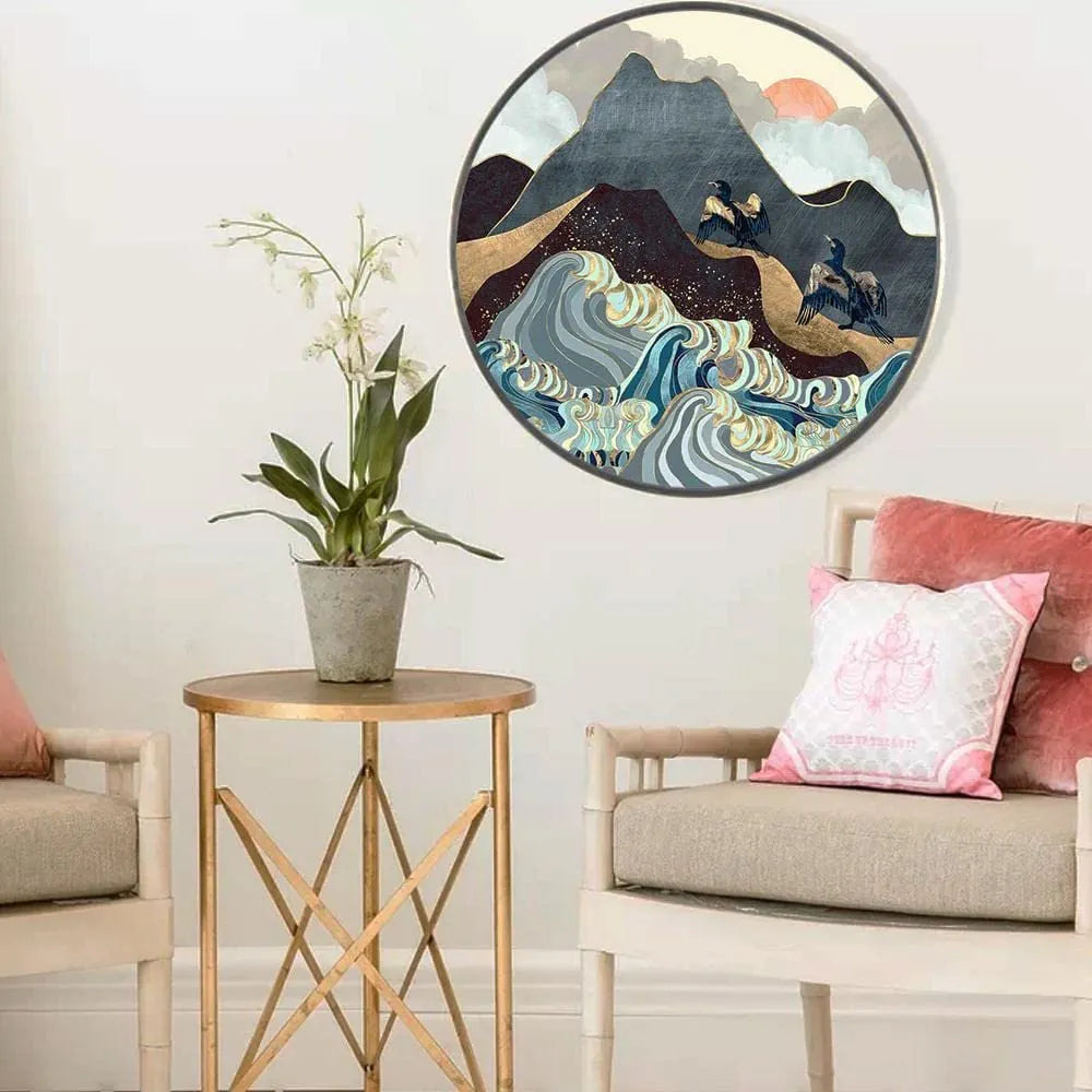 The Artment your Artistic Apartment - Color Tide Round Canvas