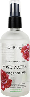 EcoBerry Pure Steam Distilled Rose Water Toning Facial Mist For Calming