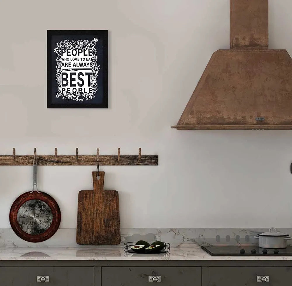 ArtX Paper People Who Love To Eat Food Quote Wall Frame Art Painting