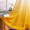 Homadorn Ombre Printed Linen Textured Sheer Curtains White + Yellow