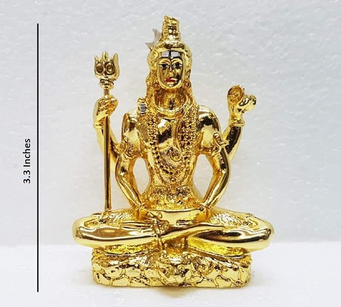 Gold Art India Silver Plated Lord Shiva Idol Bhole Baba Bholenath Hindu God Statue for Pooja