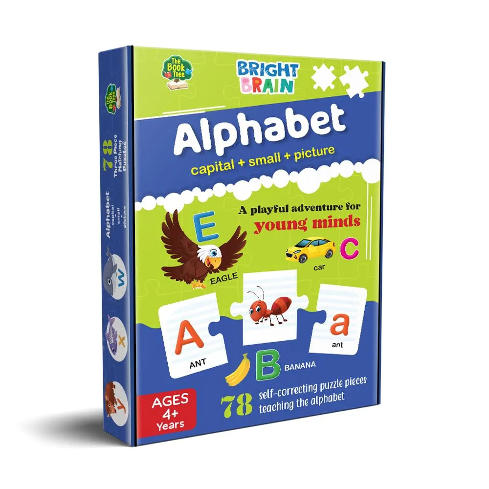 The Book Tree Capital and Small Letter Alphabet Puzzle - 78 Piece Jigsaw Puzzle for Preschoolers, Educational Toy for Learning ABCs and Letters, Gifts for Kids Ages 3 to 6 by Majestic Book Club