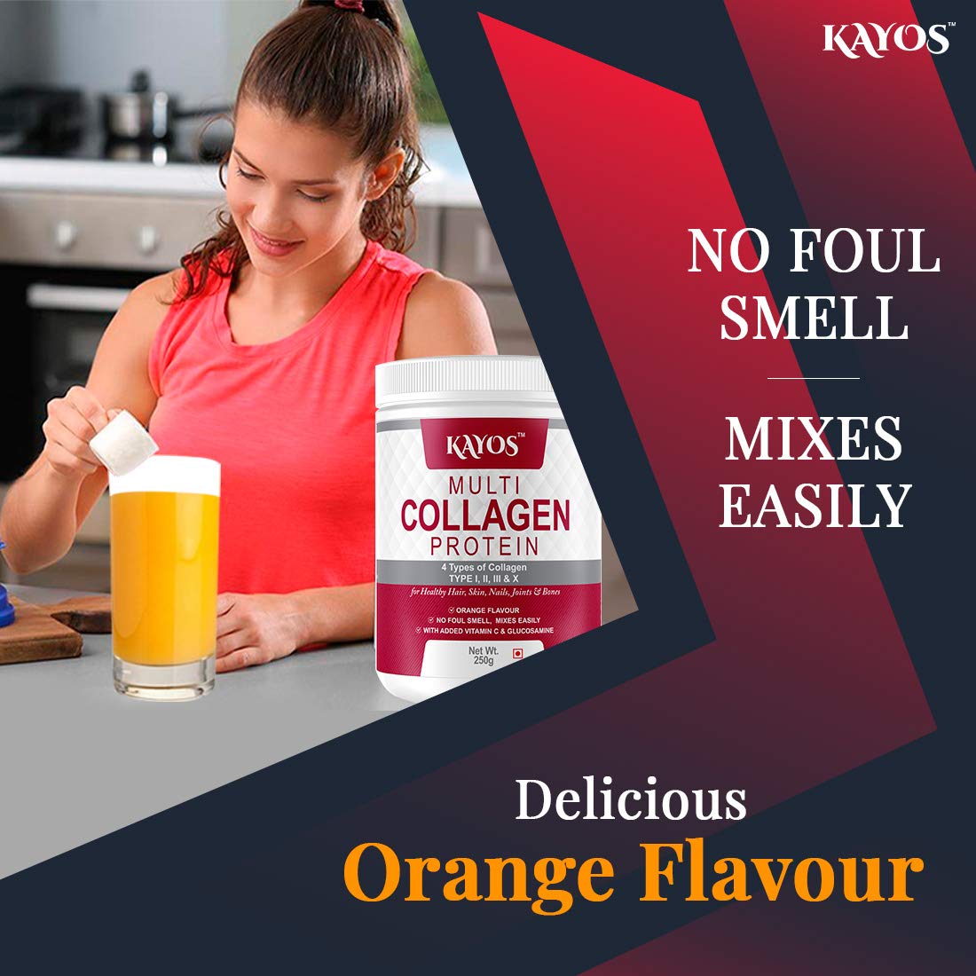 Kayos Multi Collagen Protein Powder - 250 gms