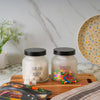 Femora Kitchen Storage Jars Frosted Glass Jar With Steel Lid Air Tight Jar | 700 Ml | Pack of 2 | Black Lid