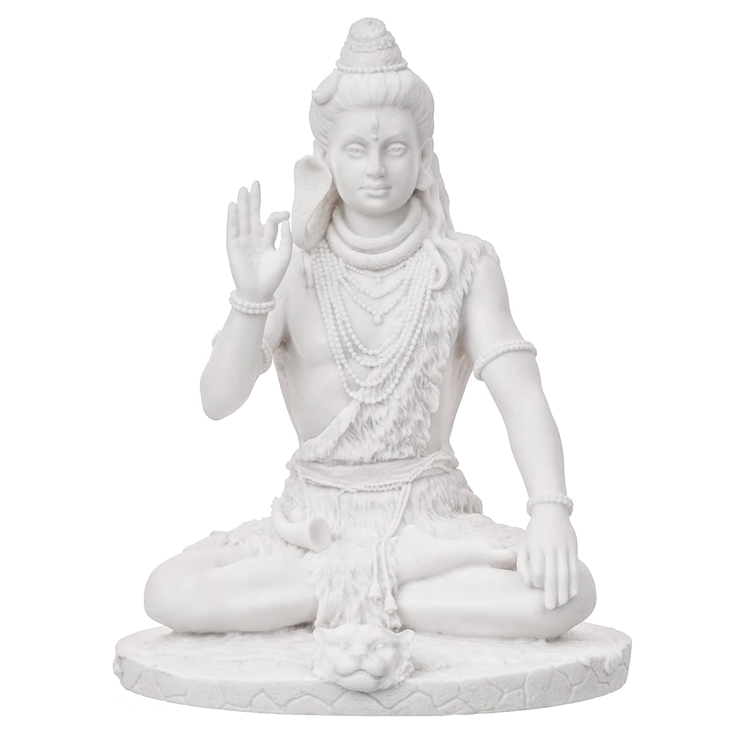 Ecraftindia White Polyresin Blessing Lord Shiva Statue