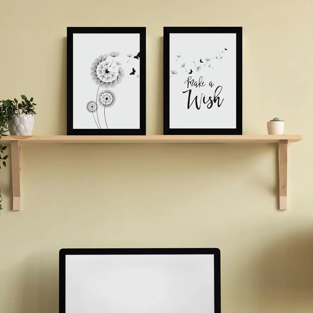 ArtX Paper Make A Wish Motivational Quotes AXDD00115-MOT Wall Frames Set of 2