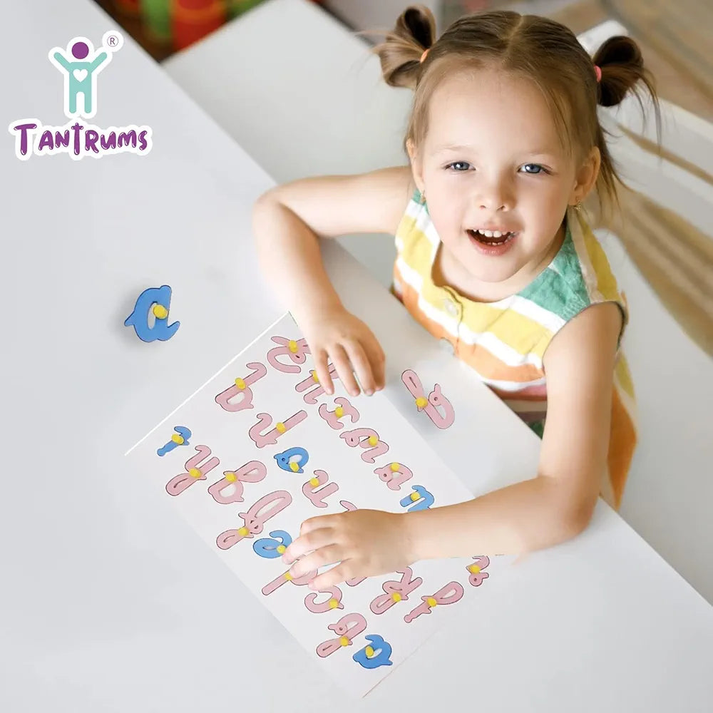 Tantrums Cursive Alphabet Puzzle Learning Puzzle, Montessori Early Educational Pre School Puzzle Toys for 3+ Years Kid