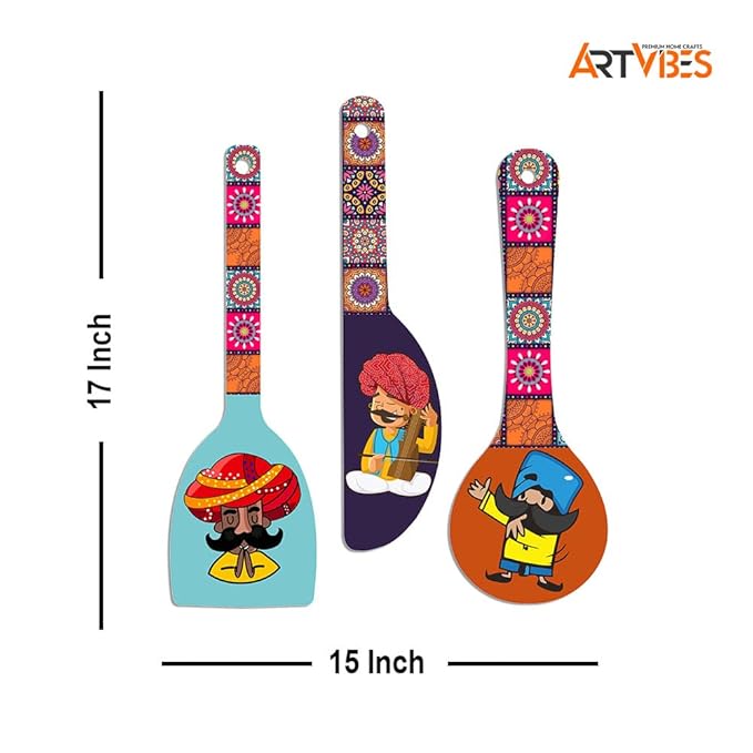 Artvibes Wooden Wall Hanger for Home | Set of 3