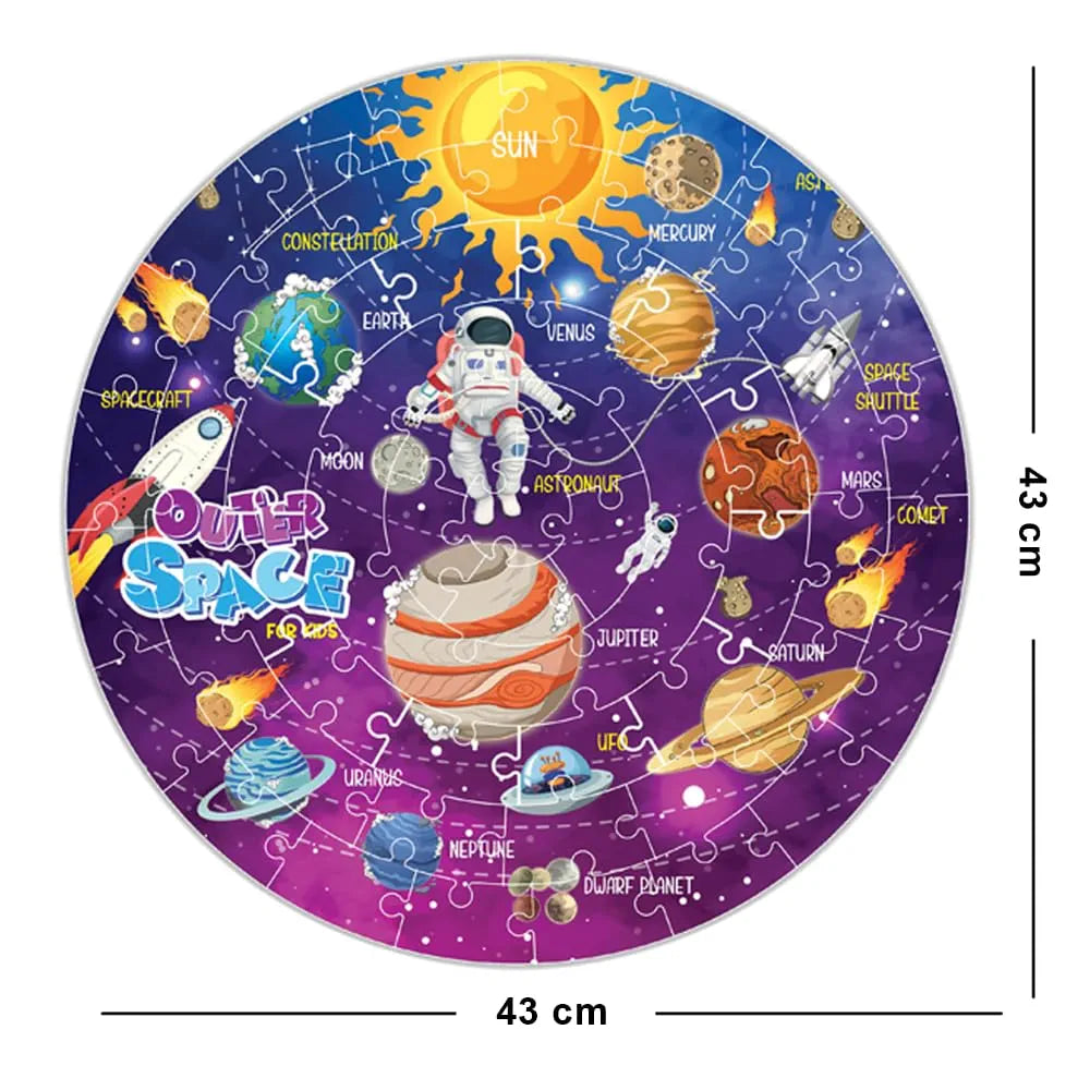 The Book Tree Bright Brain Outer Space 60 Piece Jigsaw Puzzle for Preschoolers, Educational Toy for Learning Space, Gifts for Kids Ages 3 to 6 by Majestic Book Club