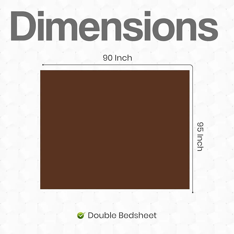 Fresh From Loom Double Bedsheet King Size Rotary Printed Wrinkle Free with 2 Pillow Covers 240 TC Copper