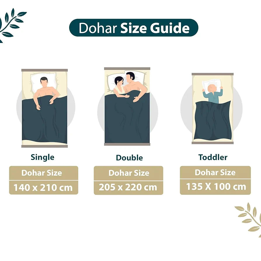 Divine Casa Glace Cotton 120 GSM Reversible Lightweight Printed Double Bed AC Dohar Blanket Quilt TC - 120 Colour Beige and Brown