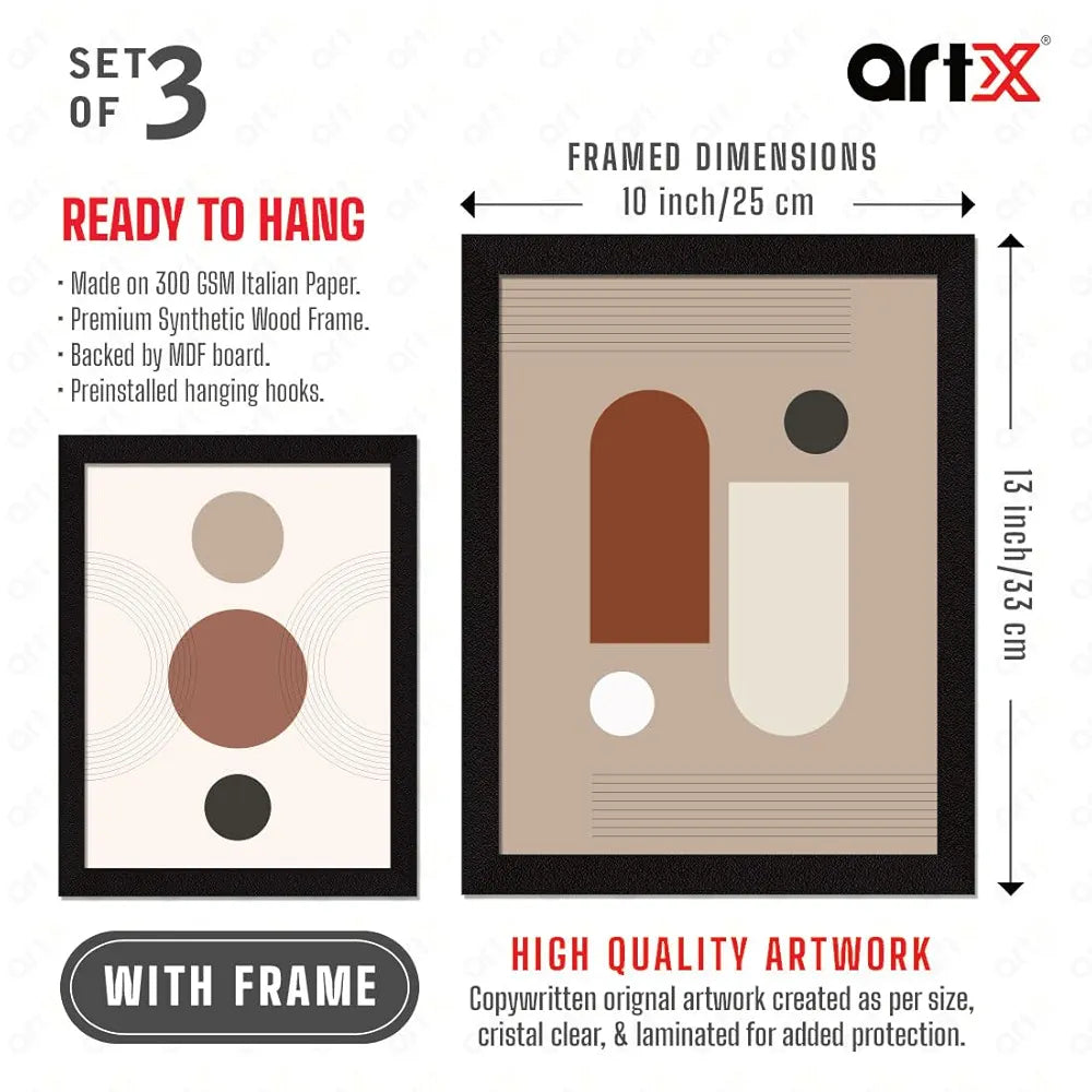 ArtX Paper Circles Boho Wall Painting Multicolor Bohemian Set of 3