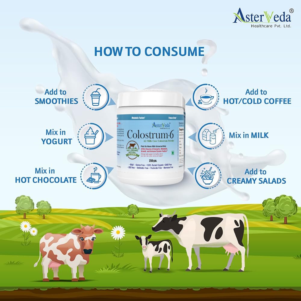 Asterveda Organic Gir Cow Colostrum Powder - 250 gms