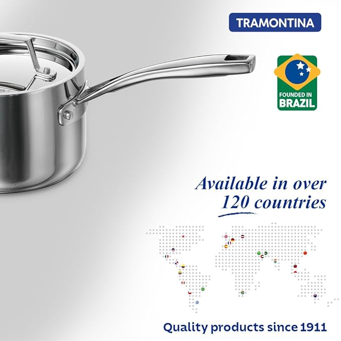 Tramontina Aeion Triply 14cm/1.5L Sauce Pan with SS 304 Lid