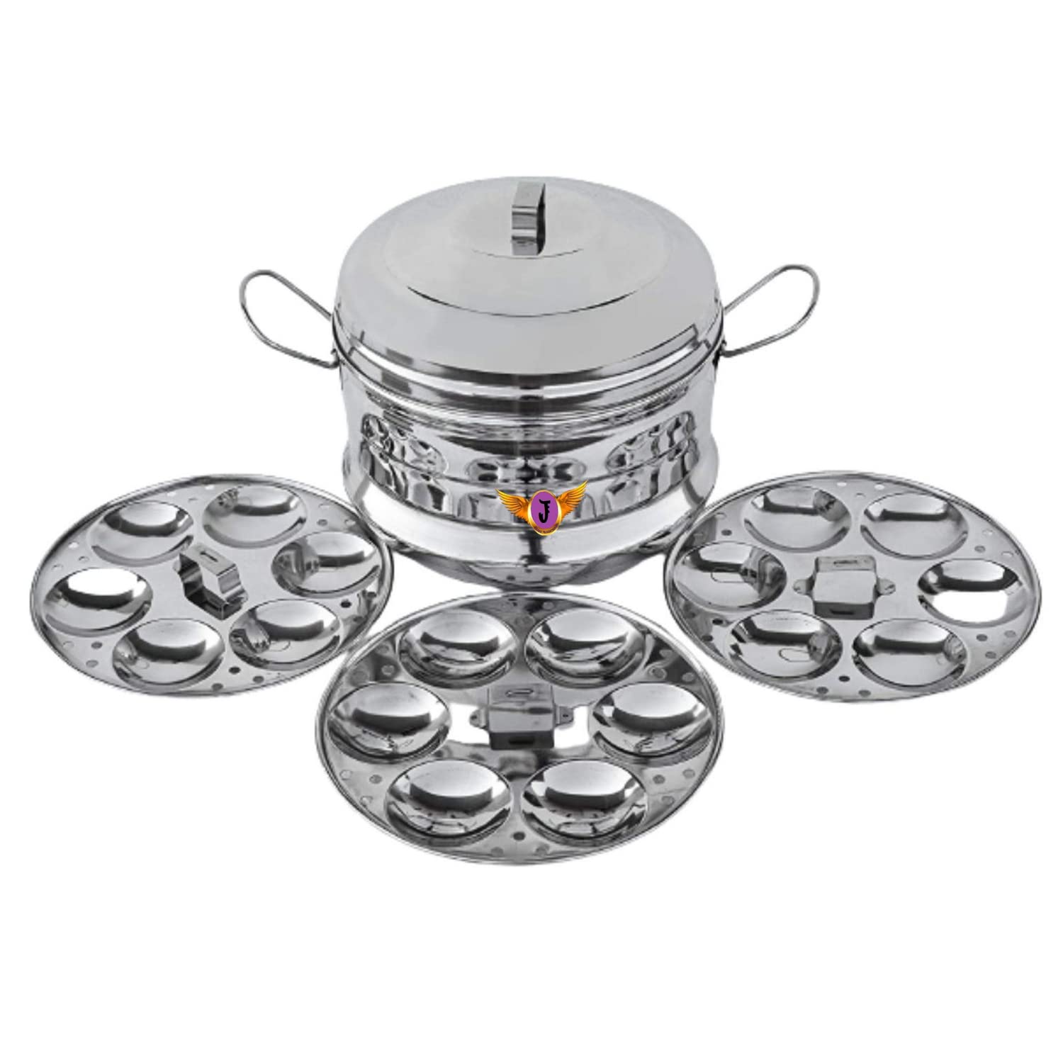 Jayam Traditional Stainless Steel Idli Maker 18 Idly | 3 Plates