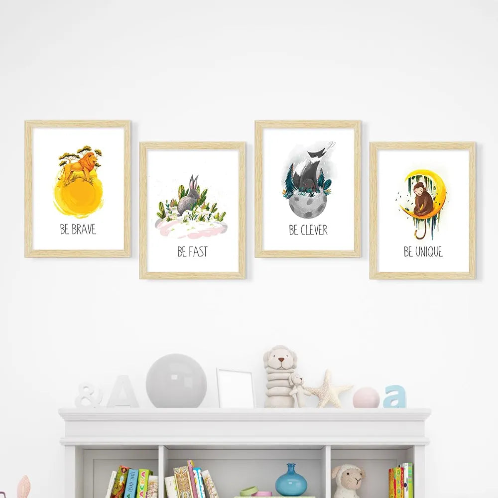 ArtX Wall Paintings For Kids Room Kids Room Wall Decoration Items Set Of 4