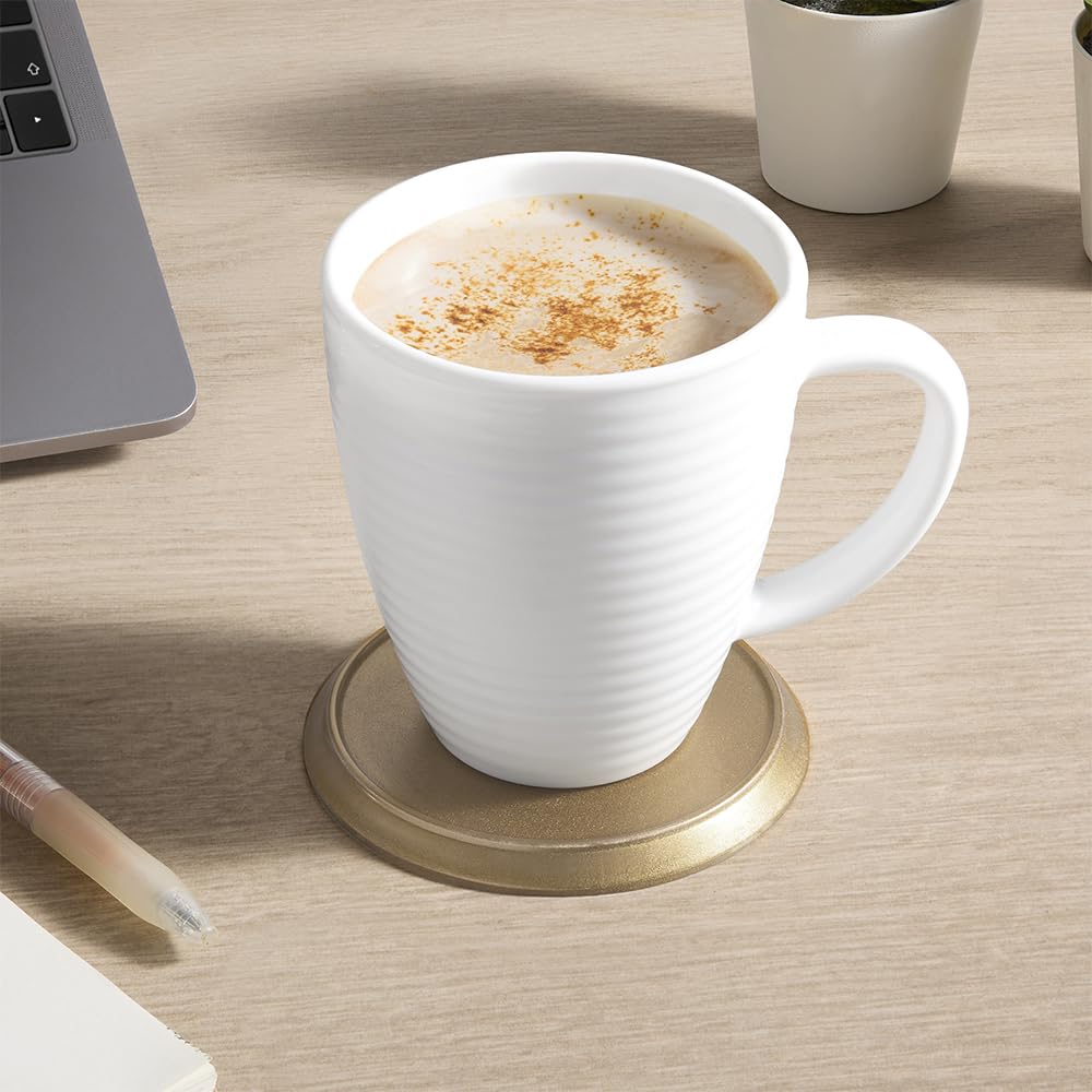 Larah by Borosil 2 Pcs Tea/coffee Orbit White Opalware Mug | 390 Ml Each