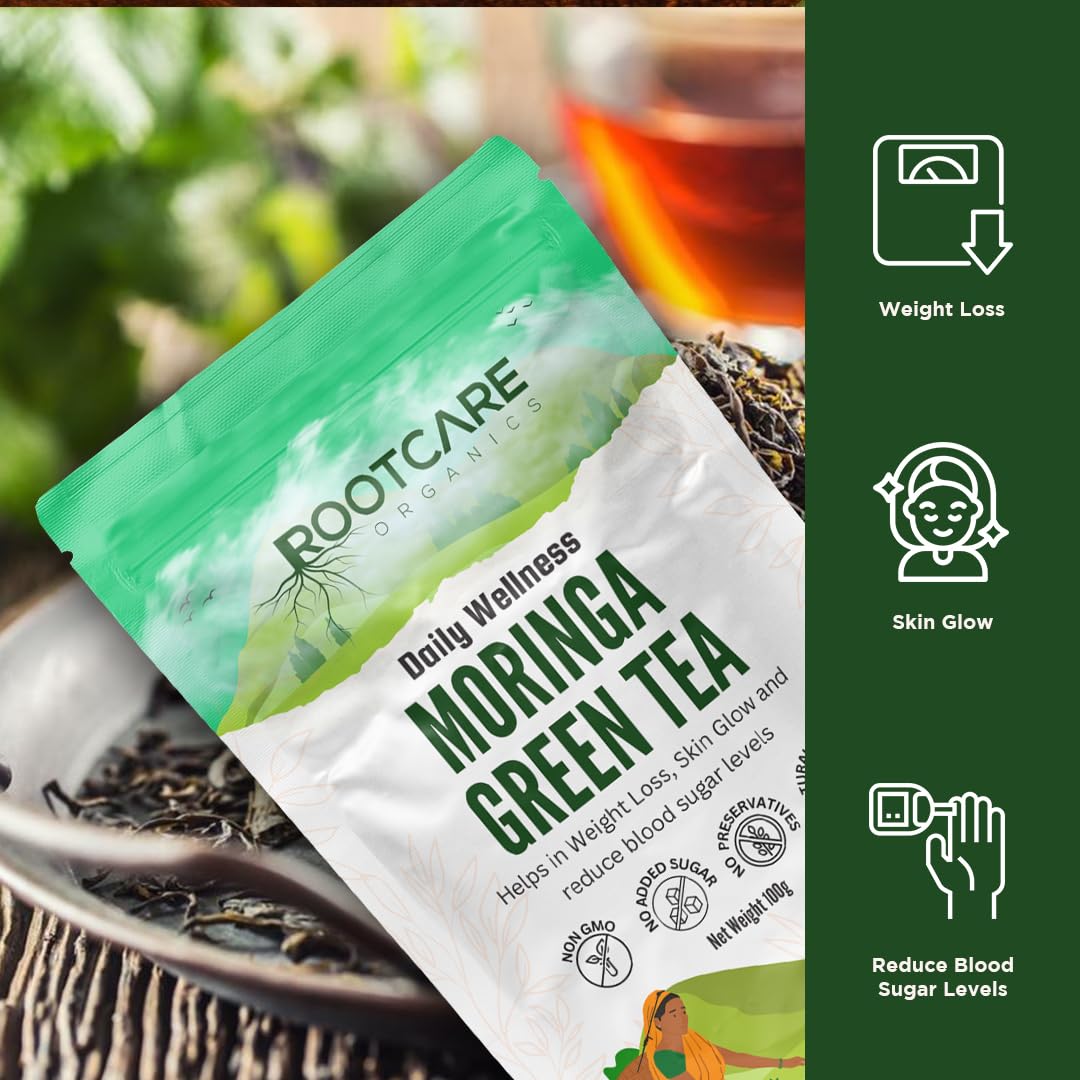 Rootcare Organics Premium Moringa Green Tea - 100 gms