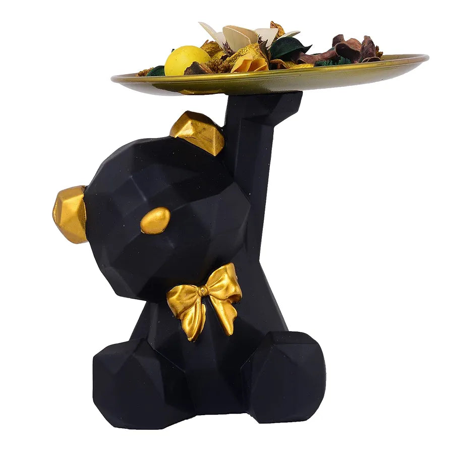 Zart Resin Cool Black Dog Sitt Showpiece For Home Shelves Decor Item
