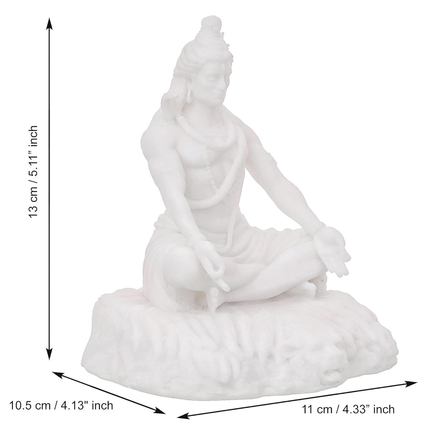 Ecraftindia White Polyresin Lord Shiva Sitting Statue