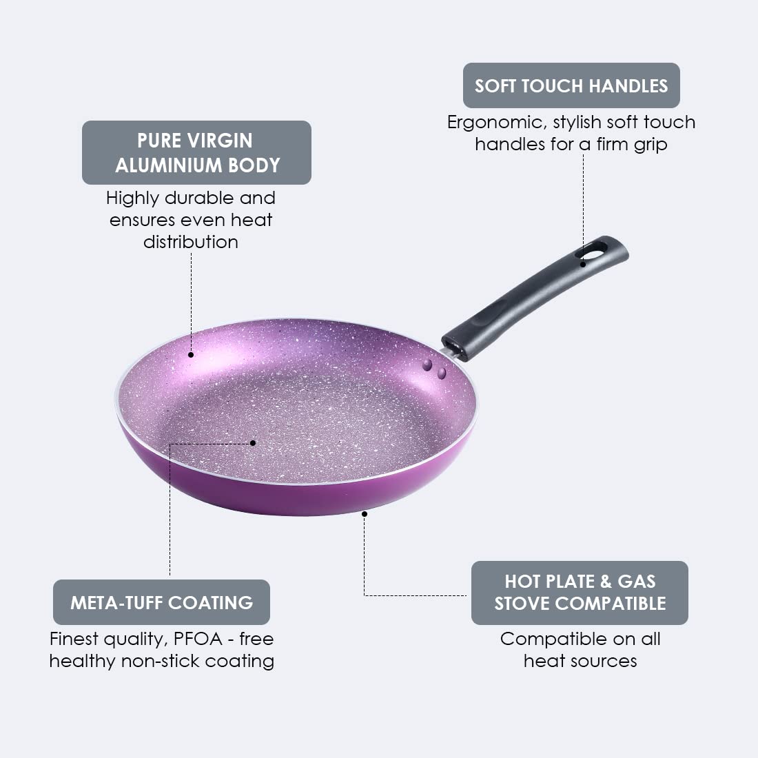 Wonderchef Tivoli Fry Pan 24 Cm Diameter 1.5 L Capacity (Aluminium, Non-Stick, Induction Bottom)