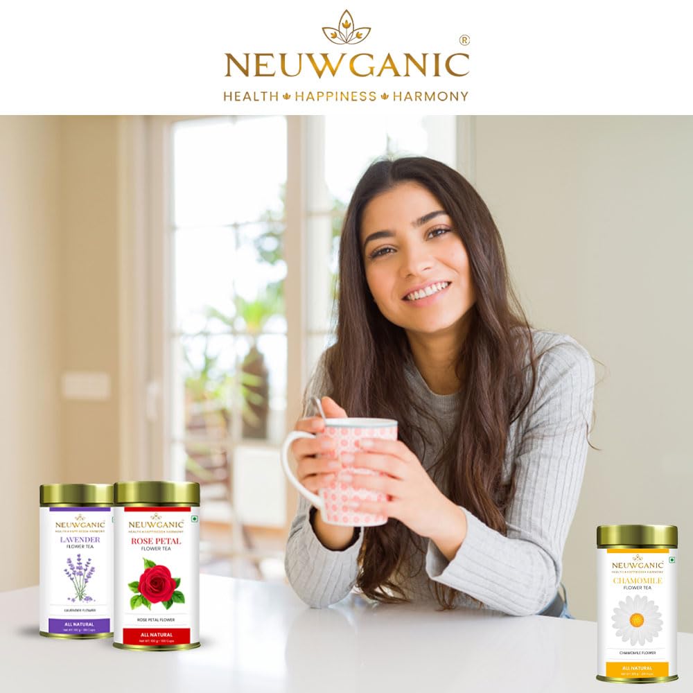 Neuwganic Tea - Rose Petal Green Tea - 50 Grams