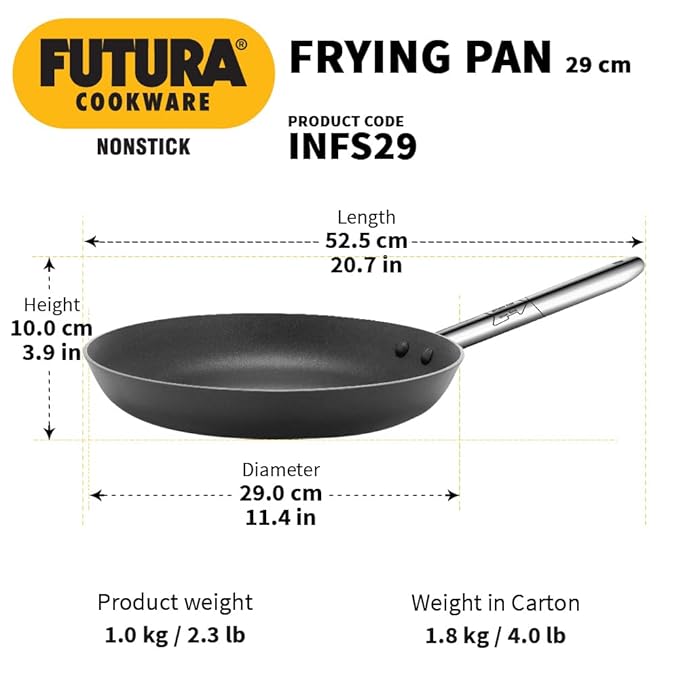 Hawkins Futura 30 cm Frying Pan Non Stick Fry Pan with Stainless Steel Handle