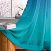 Homadorn Ombre Printed Linen Textured Sheer Curtains Purple + Teal Blue