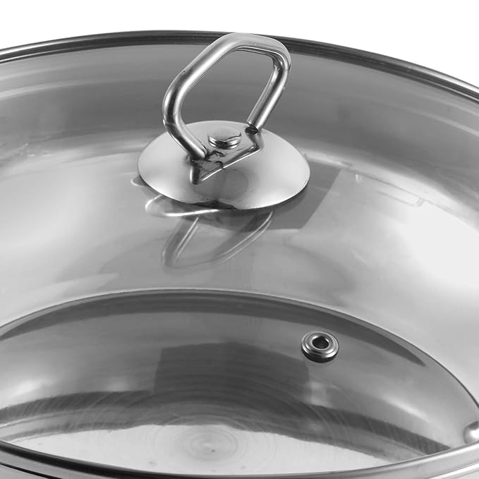 Vinod Stainless Steel Kadhai with Glass Lid - 1.7 Litre, 20cm | Extra Thick, SAS Heavy Bottom | Kadai for Cooking