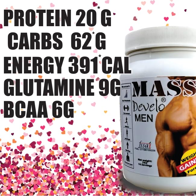 Develo Mass Gainer Protein Powder Kesar Badam - 1000 gms