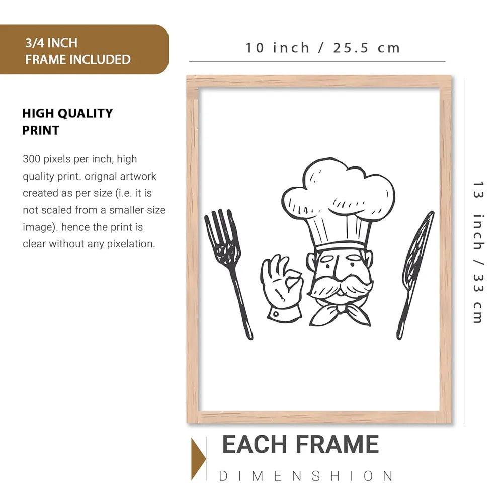 Kotart Restaurant Theme Digital Painting for Kitchen Restaurant Cafe Wall Decoration I