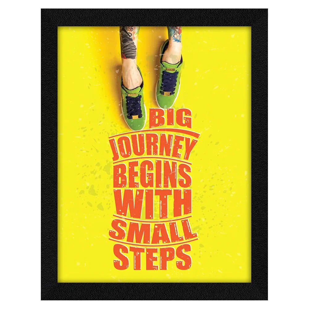ArtX Paper Motivational Quotes Small Steps Wall Frame Art Painting