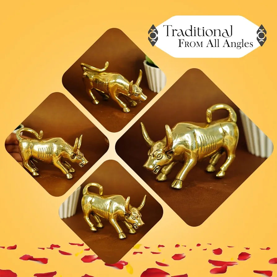 Ekhasa Pure Brass Bull Show Pieces for Home Decor