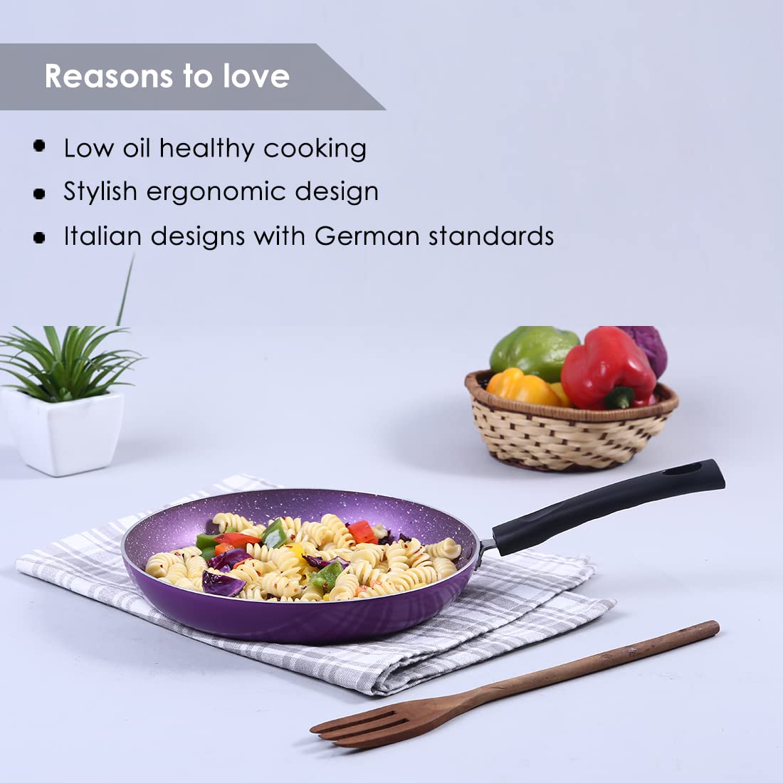 Wonderchef Tivoli Fry Pan 24 Cm Diameter 1.5 L Capacity (Aluminium, Non-Stick, Induction Bottom)