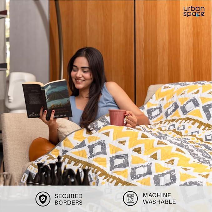 Urban Space Double Bed Comforter Soft Lightweight Reversible Printed AC Blanket Colour Newyork