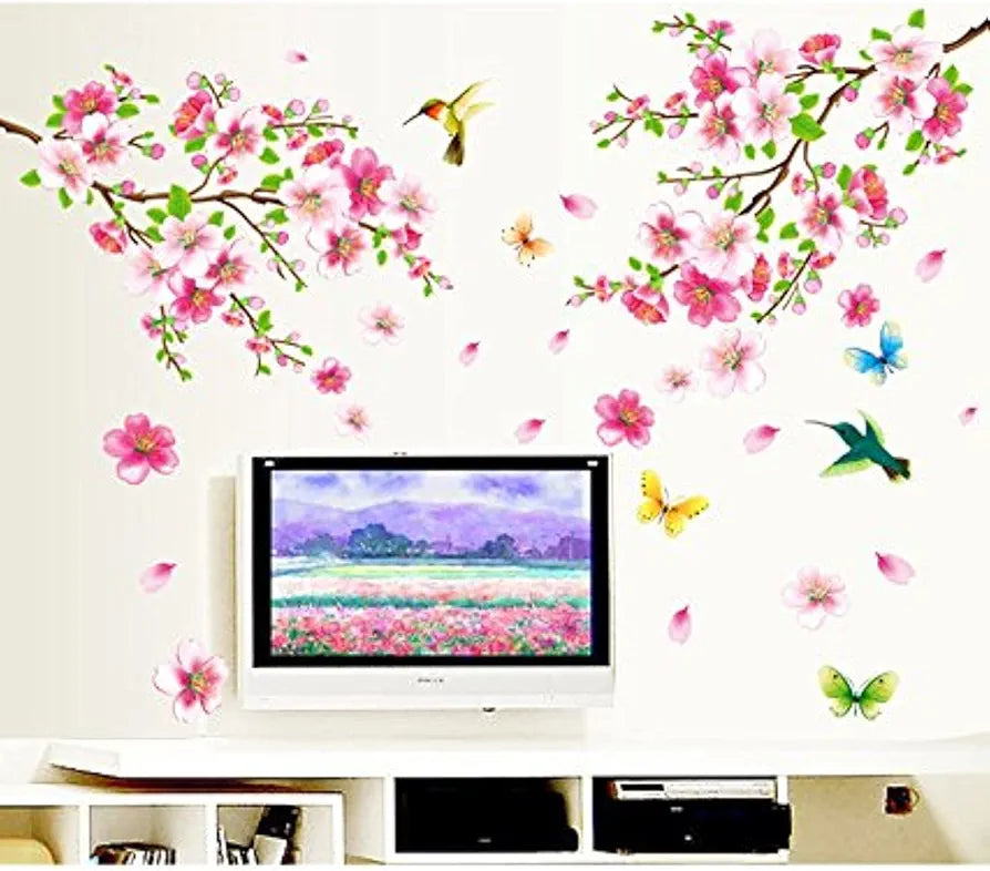 Decals Design Flowers Branch Wall Sticker Multicolor