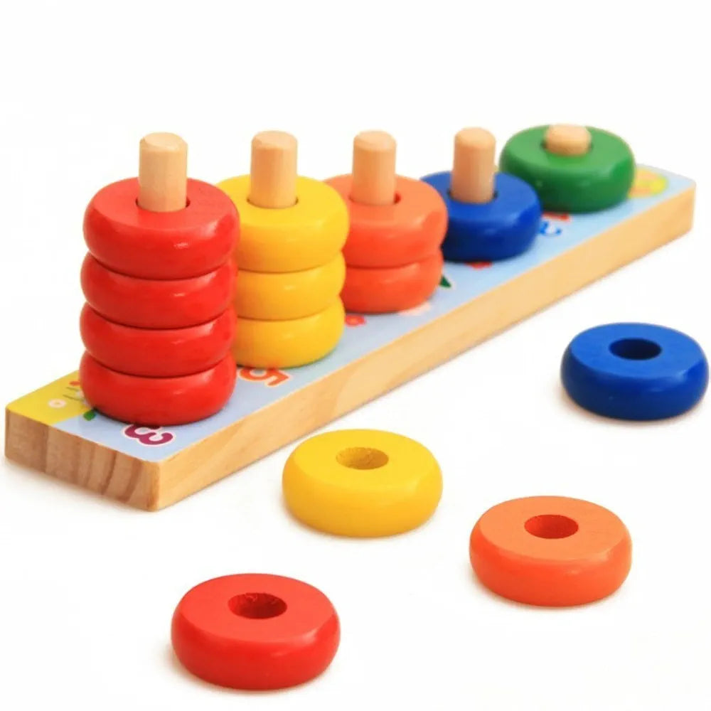 Trinkets & More-Rainbow Calculation Counting Stacker Math Toy |Number Learning Stacking Rings|Early Educational Stem Toys For Toddlers Kids 18 Months +|Multicolor
