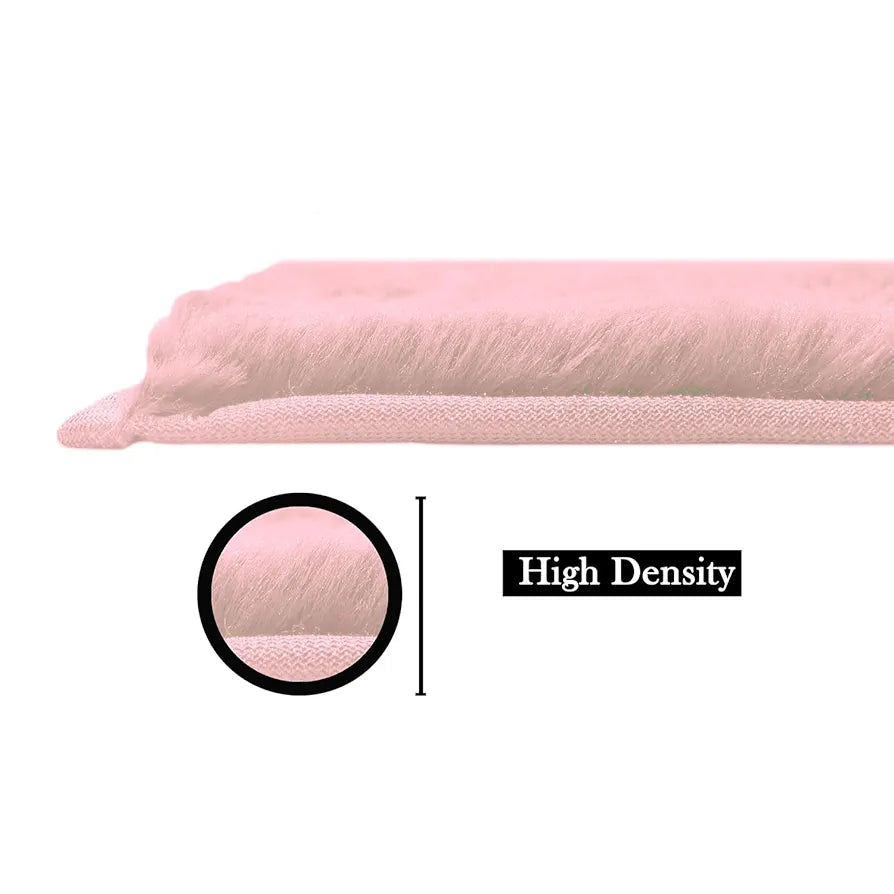 Luxe Home International Rectangular Bath Mat Super Soft Anti Skid Rabbit Fur  Bathroom Mats Colour Peach