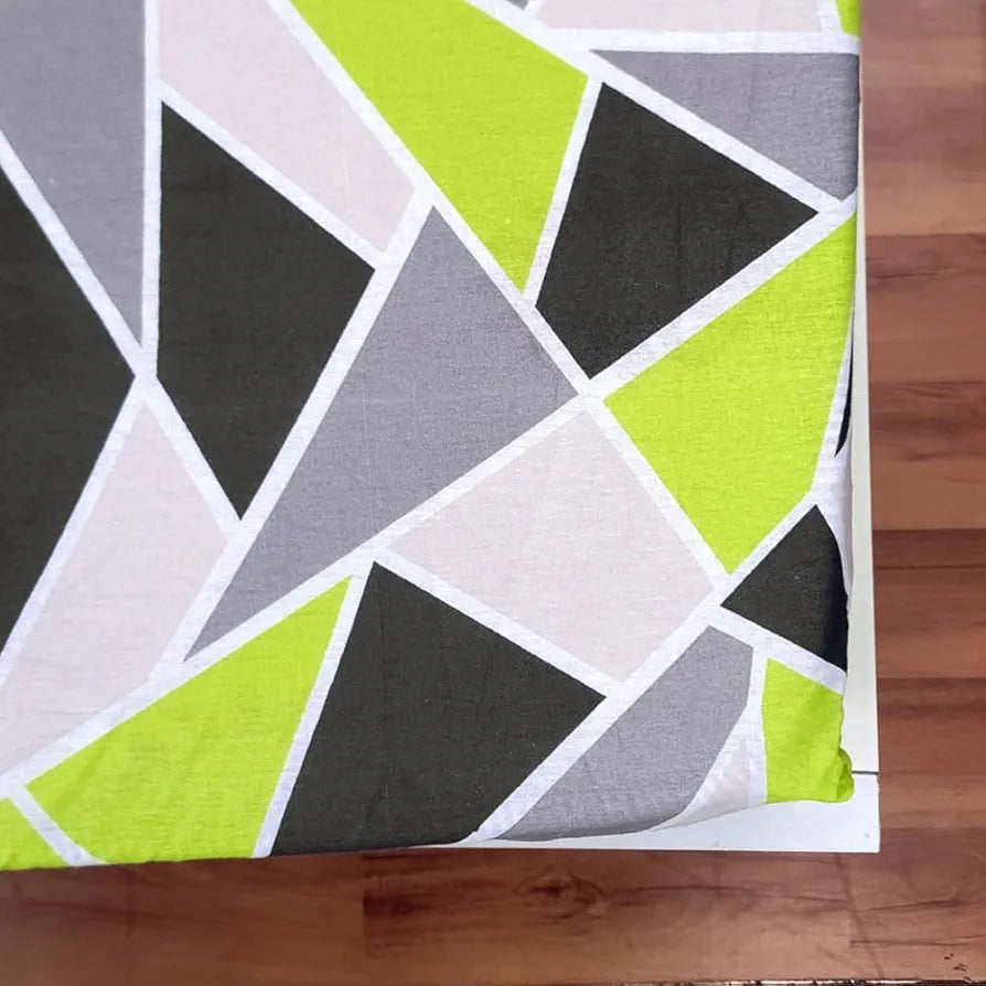 Divine Casa 144 TC 100% Cotton Abstract Print Green Super Soft Bedsheet Elastic Fitted King Size Bed Colour Jolly Green