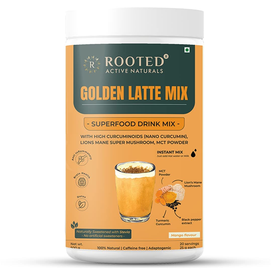 Rooted Actives Golden Turmeric Milk Latte Mix powder - 500 gms