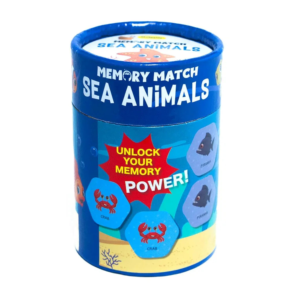 THE BOOK TREE Memory Match Game: Sea Animals – 24 Durable Cards, 12 Ocean-Themed Pairs, Brain-Boosting Educational Game for Kids, Toddlers, and Families