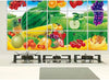 Jaamso Royals Multi Fruits and Vegetable Oil Proof Vinyl Aluminium Foil Kitchen Tile Wall Sticker Fruit vegetable