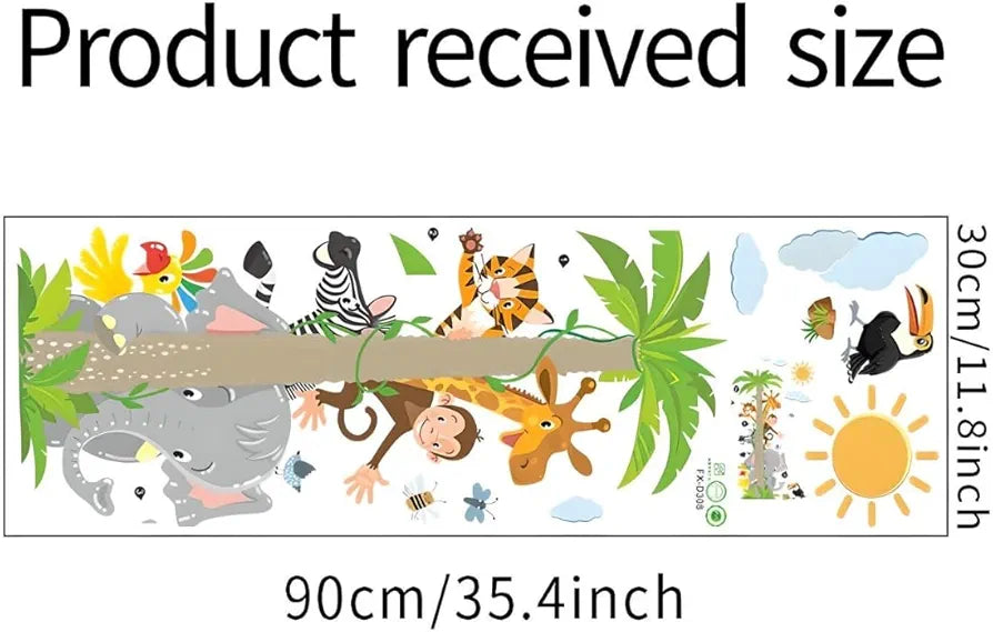 Jaamso Royals Coconut Tree With Jungle Animal Pvc Vinyl Wall Sticker Coconut Tree Animals