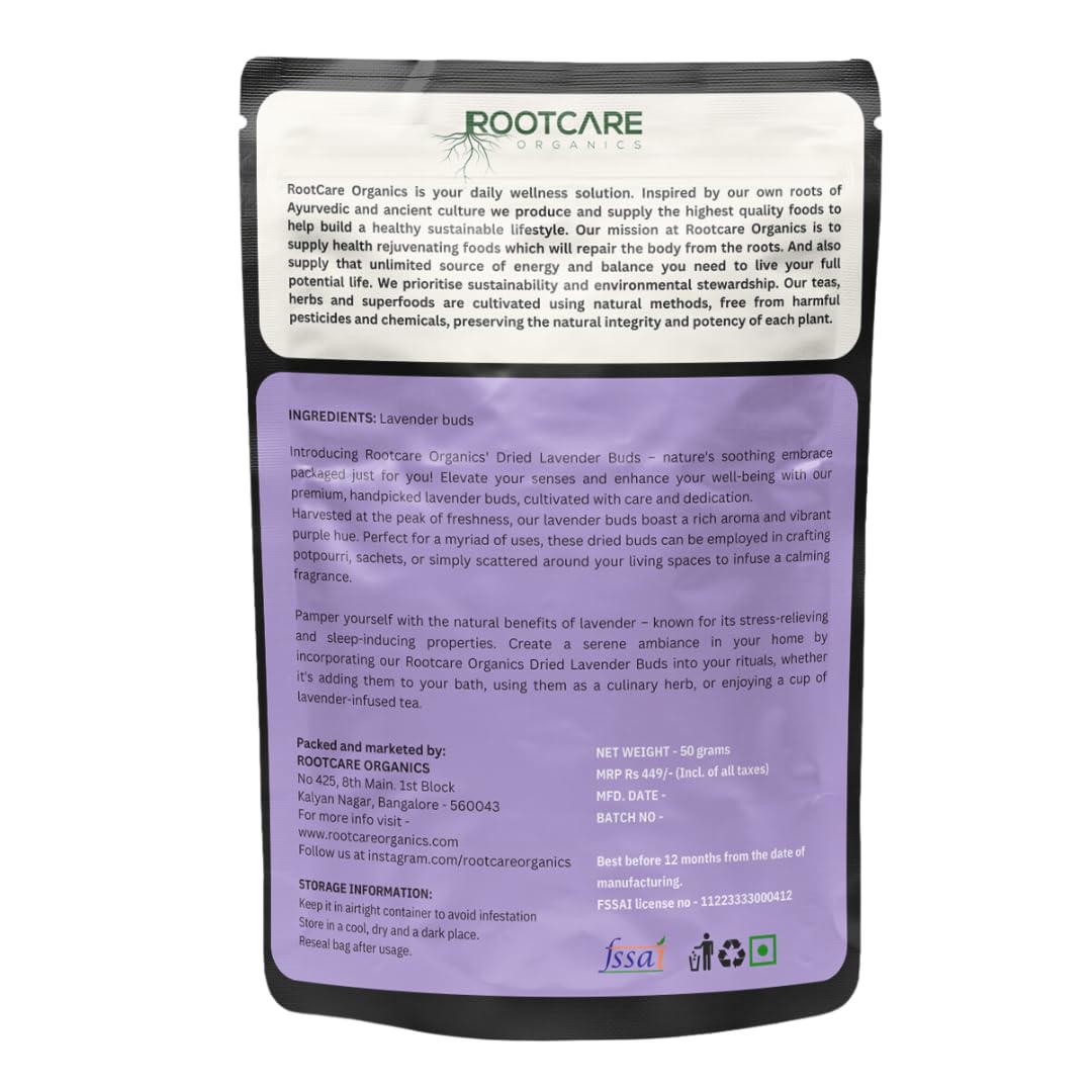 Rootcare Organics Lavender Tea Buds - 50 gms