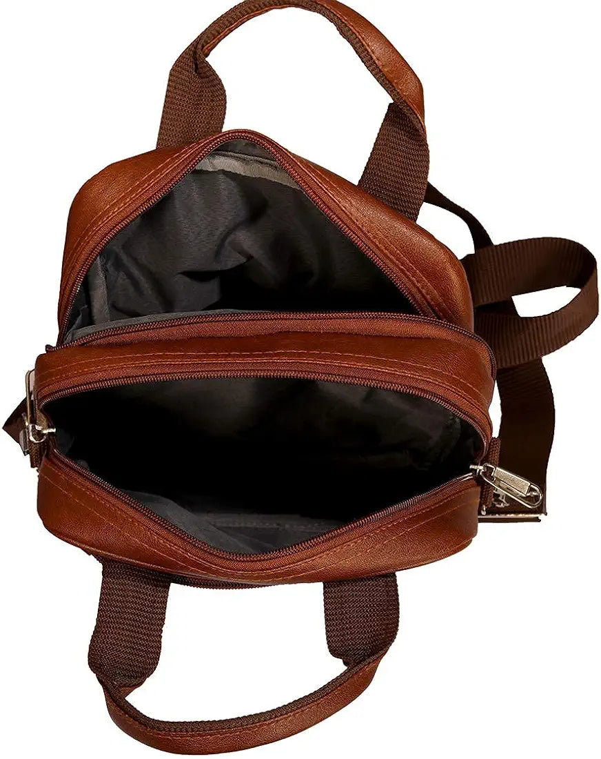 Leather World Sling Bag for Men PU Leather Messenger Cross Body Travel Office One Side Chest Shoulder Bag for Men & Women