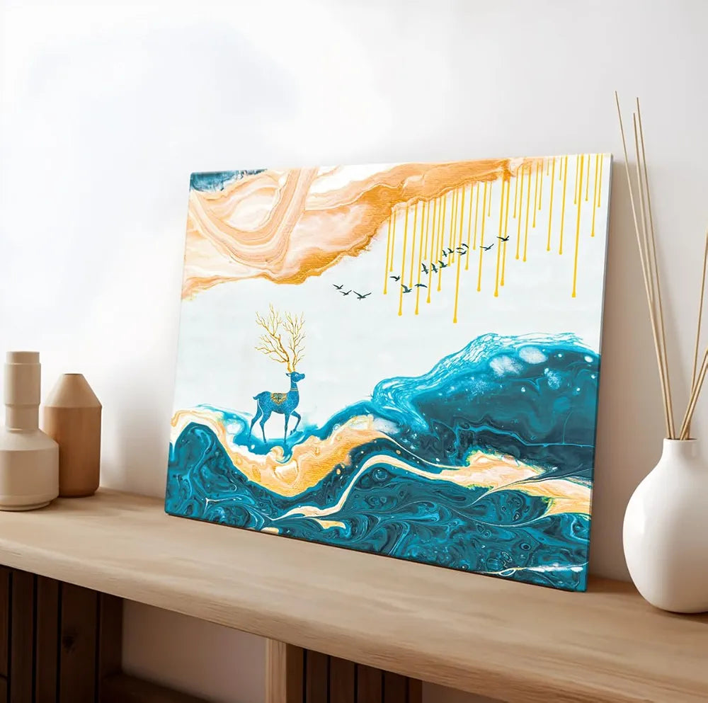 ArtX Canvas Deer Painting Big Size Scenery Abstract Painting