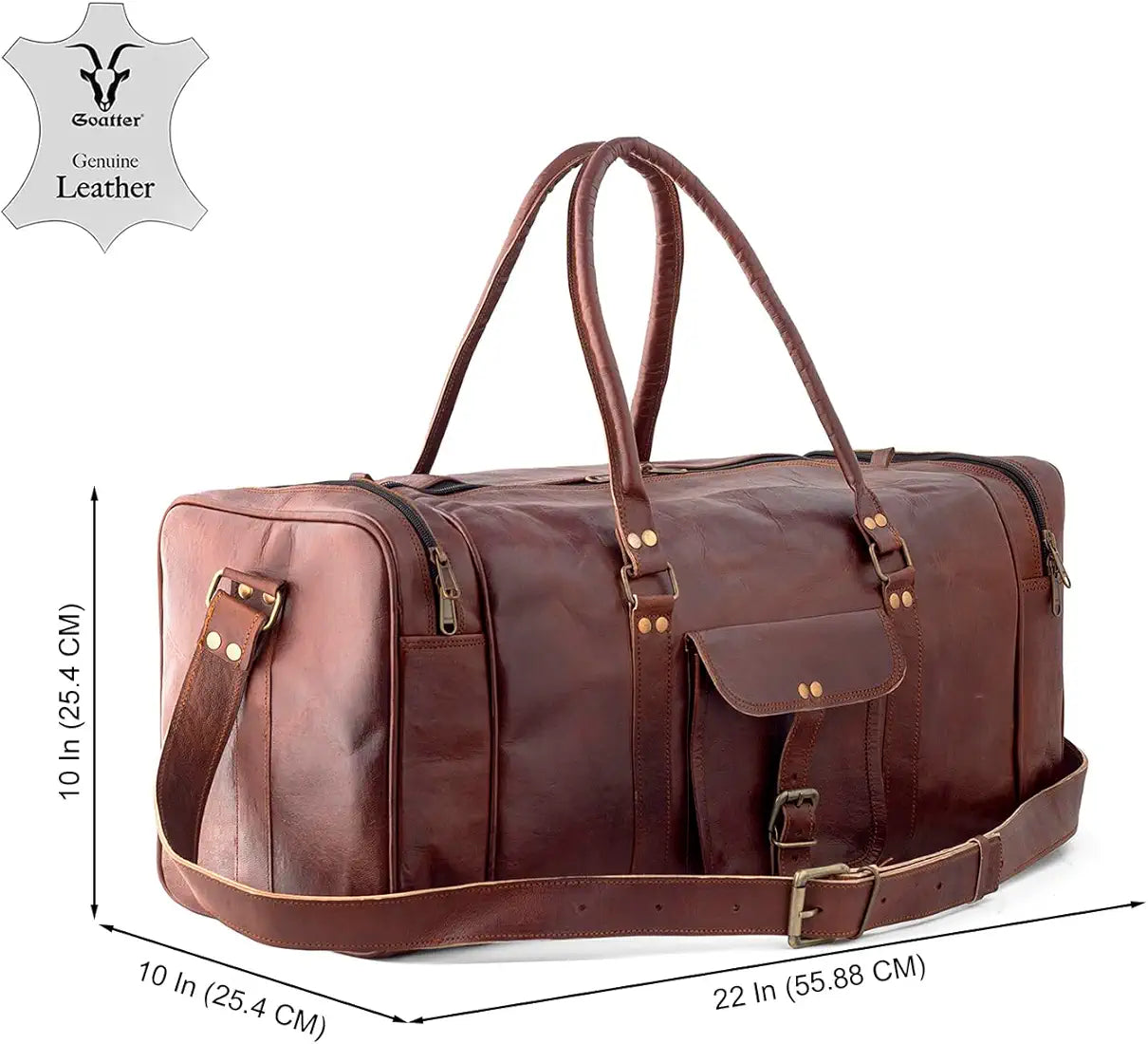 Goatter Genuine Leather Multi Pockets Travel 22
