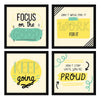 ArtX Paper Focus Motivational Quotes Wall Frame Art Painting Set of 4